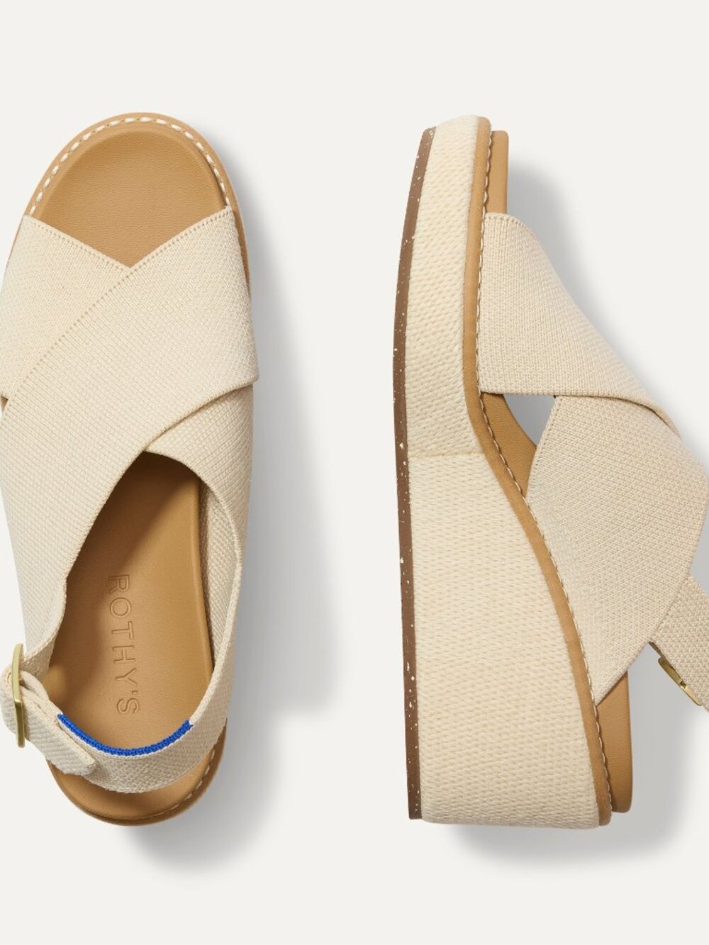 Rothy's The Wedge - White Sand Size 10.5